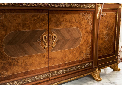 Set di cassettiere Mobili italiani 2 pezzi. Cassettiera con specchio in legno massello Sideboard.
