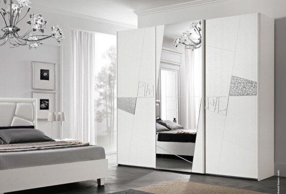 Armadi Italia Armadio Armadio di lusso a ante scorrevoli Design in legno Moderno