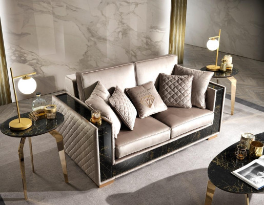 Divano due posti 2 sedute grande XL divani sofa soggiorno design nuovo