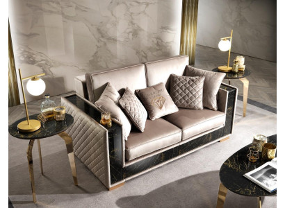 Divano due posti 2 sedute grande XL divani sofa soggiorno design nuovo