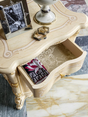 Set di comodini Mobili italiani 2 pz. Comodino in legno massello con specchio credenza