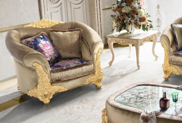 1 poltrona monoposto design Art déco poltrona imbottita club Nuovo relax tessuto tessile lounge