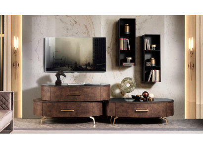 Design parete attrezzata sideboard mobile TV mobile credenza set da 4 pezzi mensola da parete nuovo