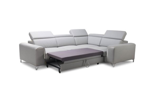 Sofà d'angolo elegante e confortevole per un interno dolce e accogliente.