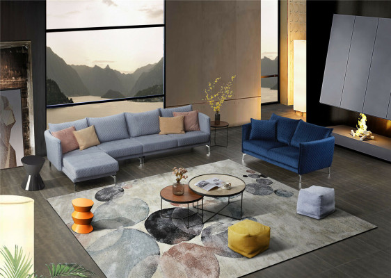 Design Divano di lusso imbottito in tessuto divano a 3 posti in velluto