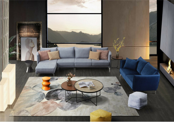 Design Divano di lusso imbottito in tessuto divano a 3 posti in velluto