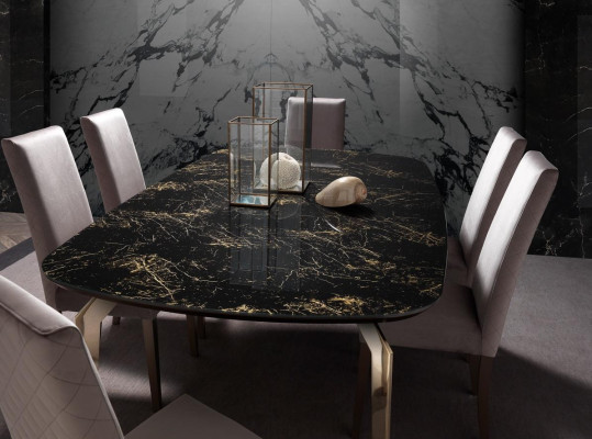 Tavolo da pranzo Nero Tavoli di design Design moderno Mobili di lusso Tavolo da pranzo per sala da pranzo Cucina