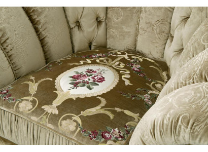 Sedia di lusso imbottita Cocktail Relax Lounge Club Mobili Design Poltrona Beige