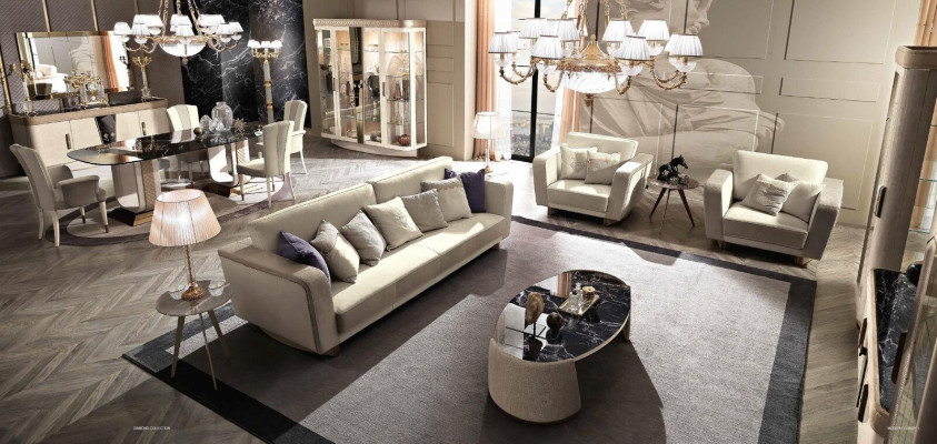 Poltrona Design di lusso Mobili italiani Sedie Design Tessuto Divano Soggiorno Nuovo