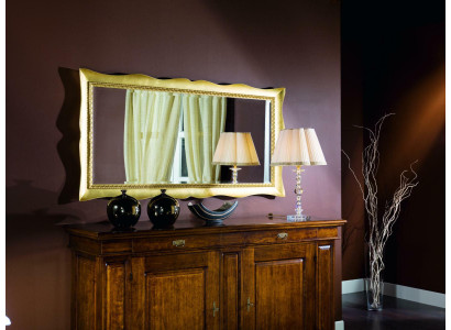 Specchio a parete in vetro xxl dorato grande 181x91 cornice in legno Specchio appeso Barocco Rococò