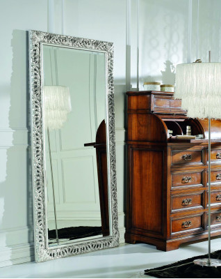 Specchio da parete Decorazione Mobili Abitare Decor Barocco Rococò Specchio Decorativo da Terra Argento