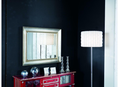 Specchio da parete classico con cornice in legno, specchio da appendere di lusso, cornice in vetro argento per mobili.