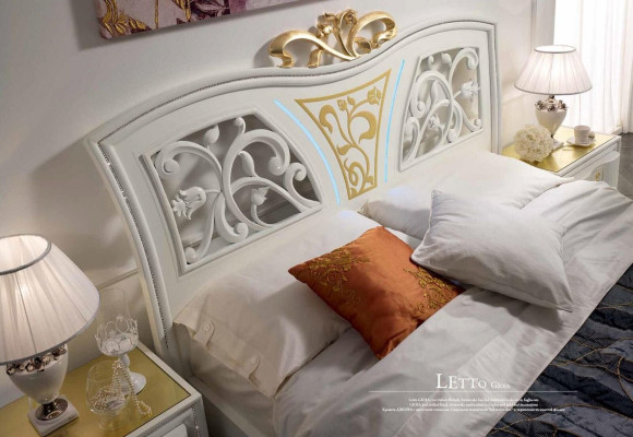 Letto di lusso moderno Letti Cornice letto matrimoniale in legno Struttura letto Bianco