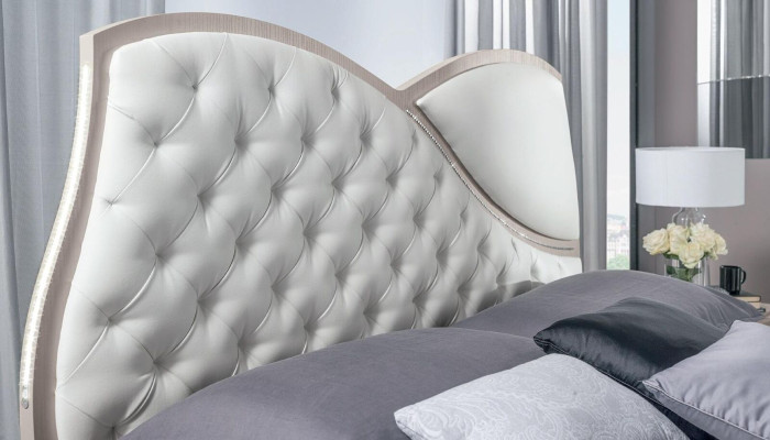 Letto Telai del letto Cornice del letto Letti Matrimoniale Letto matrimoniale di lusso Bianco Design moderno