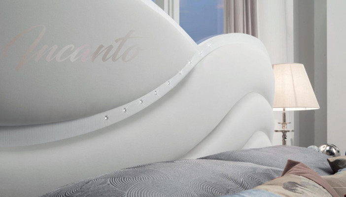 Letto matrimoniale Letto Struttura del letto Telai del letto Bianco Doppio Moderno Lusso Stile Italy Nuovo
