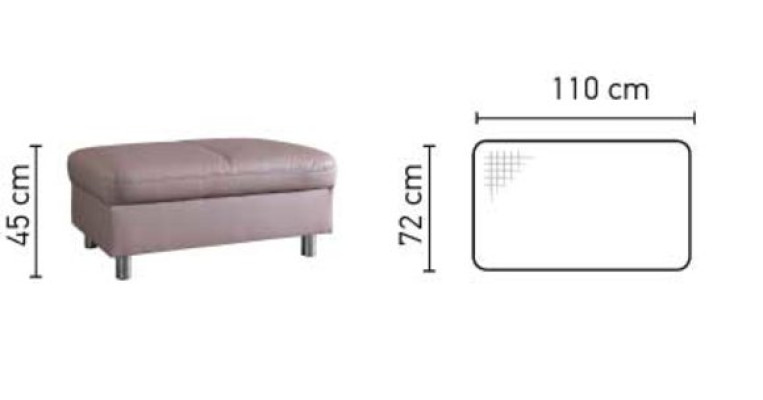 Pouf da salotto XXL Club in pelle, pouf ottomano di design in tessuto.