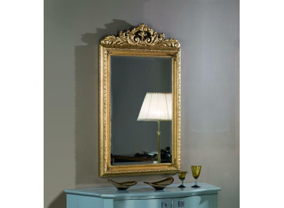 Cornice in vetro per specchio da parete classico con cornice in legno, mobili nuovi, 133x81 cm.