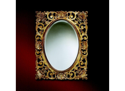 Specchio con cornice di legno, specchio da parete, design classico, barocco, rococò, cornice di legno extra large.