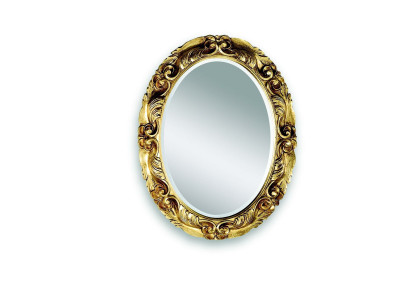 Moderno grande specchio da parete con cornice in legno massello di lusso.