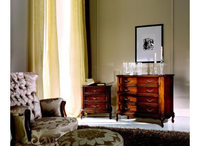 Mobili di design stile barocco Piccola cassettiera marrone Legno di lusso Italiano