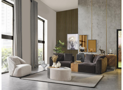 Divano componibile 4 posti Poltrona Divano a 4 posti Moderno Tessuto Nero Nuovo