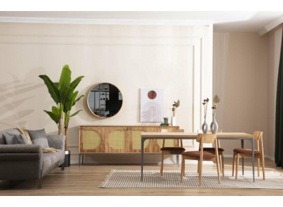 Contenitore con specchio credenza credenze legno armadio mobili marrone nuovo