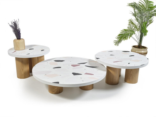 Tavolini da salotto Tavolini design per soggiorno 3 pezzi Stile italiano