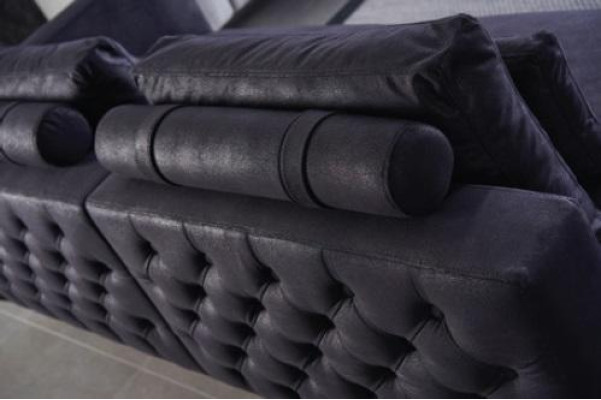 Sofà set 4 3 1 Tessuto designer 2x Tavolino divano Divano Imbottitura 5 pezzi.