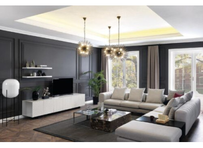 Soggiorno divano ad angolo a forma di L con supporto TV 3x tavolino da salotto divano imbottito mobili