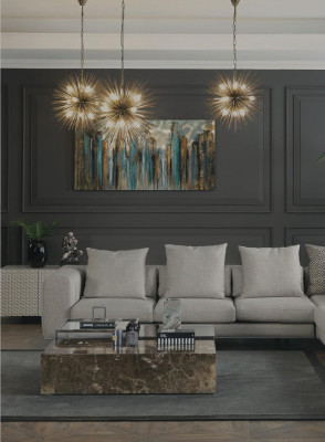 Soggiorno divano angolare a L in tessuto imbottito design