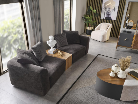 Sofà set 431 posti tavolino da salotto gruppo designer 4 pezzi