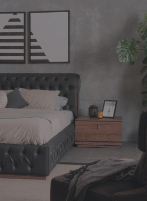 Letto Armadio 2 comodini Camera da letto di lusso Design imbottito nuovo