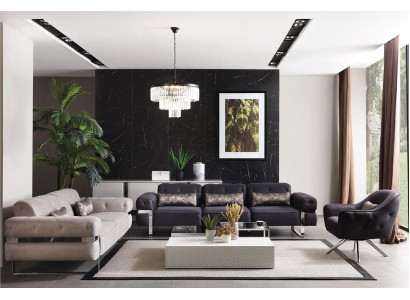 Divano 3 posti in tessuto 3 tavolini da caffè divano design divani imbottiti