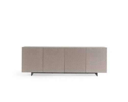Soggiorno Specchio Credenza Armadio Design Elegante Lusso 2 pezzi nuovo Beige