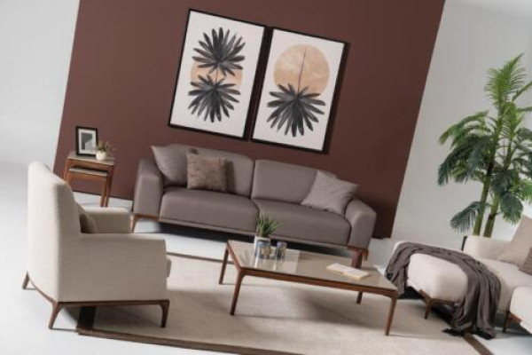 Set di divani di lusso design con tavolo da caffè e tavolino 5 pezzi.