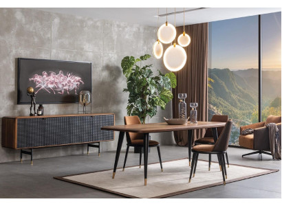 Gruppo tavolo da pranzo 4 sedie credenza mobili sala da pranzo