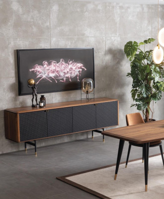 Gruppo tavolo da pranzo 4 sedie credenza mobili sala da pranzo