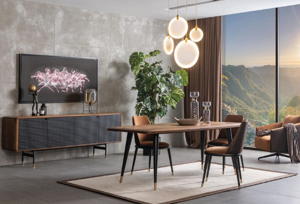 Soggiorno credenza marrone di lusso stile moderno in legno sideboard Loft 228cm