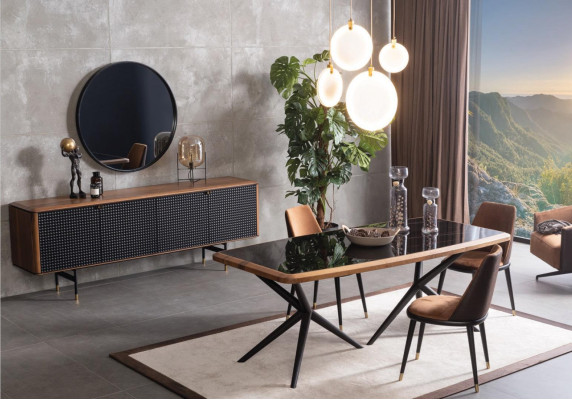 Soggiorno credenza marrone di lusso stile moderno in legno sideboard Loft 228cm