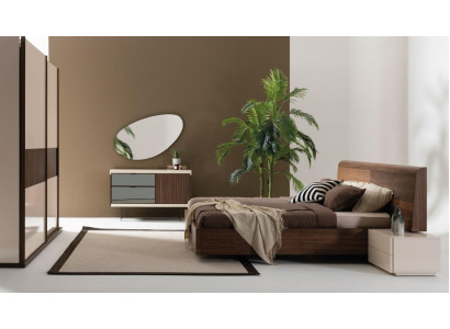Camera da letto Consolle Armadi di lusso in legno con design moderno in vetro