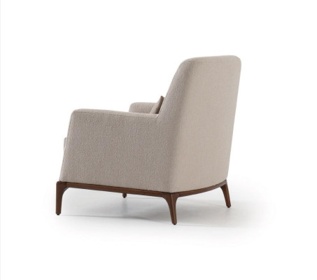 Divano design poltrona divano imbottito in tessuto di lusso 1 posto a sedere nuovo grigio