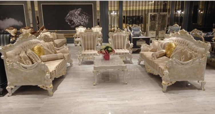 Beige Set divano componibile 5 pezzi. Tavolino divano set di divani Mobili