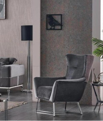 Grigio poltrona soggiorno tessile arredamento moderno design imbottitura stoffa lusso seduta