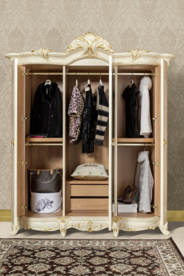 Guardaroba classico in legno massiccio mensole camera da letto armadio armadio