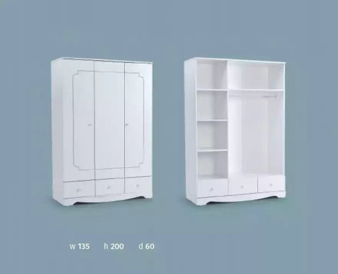 Stanze per bambini Camera da letto Camera da letto per ragazzi Camera completa Letto a baldacchino Bianco