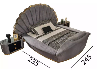 Camera da letto Letto 2x Comodini Set di letti di lusso Design completo Mobili 3 pezzi