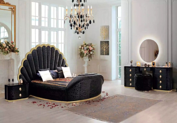 Camera da letto Letto 2x Comodini Letto di lusso Set completo di mobili design 3 pezzi Nuovo