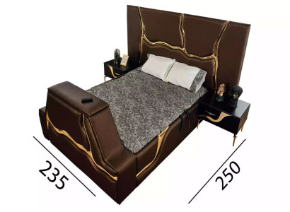 Camera da letto Letto 2x Comodini Set di letti di lusso Mobili completi in design 3 pezzi.