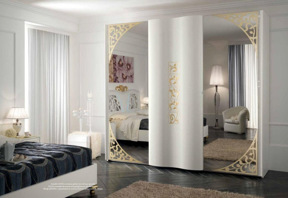 Armadio camera da letto in legno Stile armadio in legno moderno Specchio XXL