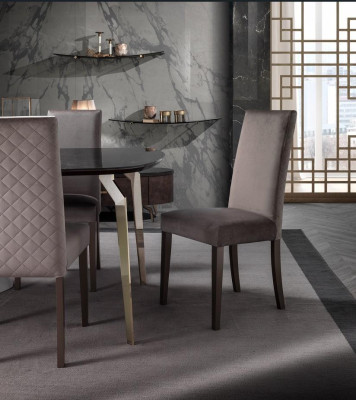 Set da pranzo di lusso con tavolo da pranzo e sedia da pranzo XL in legno, design contemporaneo, 7 pezzi, nuovo.